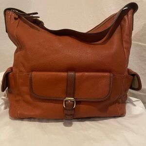 Isaac Mizrahi 2 Tine Brown Leather Hobo Bag